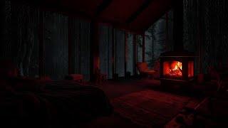 forest rain and a crackling fire in the attic - soothing rain sounds for sleeping