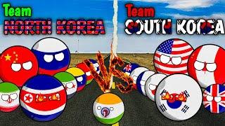 Countries that support South Korea  and countries that support North Korea  | #countryballs