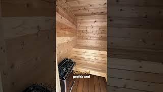 Snow falling, sauna calling️ #sauna #prefabsauna #backyard  #saunasolution #backyardsolution