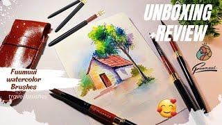 Fuumuui Watercolor Brushes Unboxing and Review  | @fuumuuiart6876