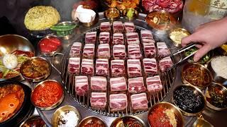 Amazing Korean BBQ! Best 3 famous pork belly that takes 336 hours just to aged./Korean Street Food