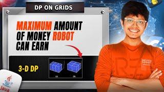 3418. Maximum Amount of Money Robot Can Earn | DP on Grids | Top Down Approach