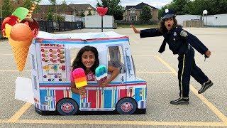 Police Buy Ice Cream from the Ice Cream Truck!! Kids Pretend Play compilation