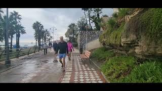 October 29th, 2024 Benalmadena, after two days of heavy rain, Beach Walk, Malaga, Spain