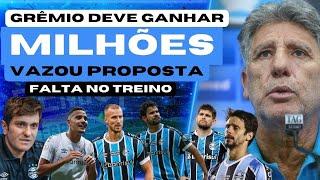 GRÊMIO DEVE GANHAR MILHÕES | VAZOU PROPOSTA ALTA POR JOGADOR | ELE FALTOU TREINO | REFORÇOS CASEIROS