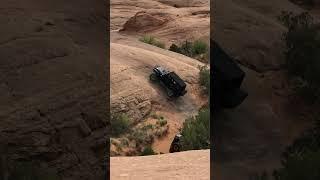 MOAB Madness! Jeep Conquers Rock Wall! #jeep #moab #shorts #crawler