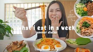 what i eat in a week *realistic* | date night, summer recipes, family time / tiffycooks vlog