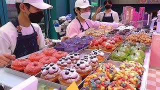 Incredible 40 Kinds of High Quality Colorful Donuts / 역대급 수제도넛 - Korean dessert shop