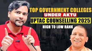 Top Government Colleges Under AKTU In High to Low Jee Mains Score 2025