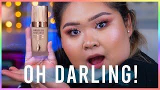 Reviewing Charlotte Tilbury Airbrush Flawless Longwear Foundation || Just Chab