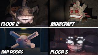 [All Versions] Grumble - Doors Mines Floor 2 VS Minecraft VS Doors But Bad VS Roblox VS Floor 3