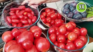 4 types of preparations in an hour! So FAST tomatoes for the winter, I haven’t closed them yet!