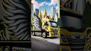 Evolution of cats-cute yellow truck shaped a cat and wings #cat #truck #cute #wing #car #shorts