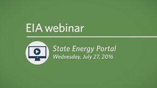 EIA State Energy Portal webinar