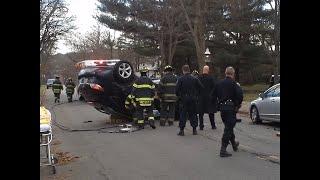 Overturned Car Crash in South Orange