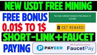 Usdt Free Mining | Free Bonus | Paying Faucetpay Payeer | Mine Usdt