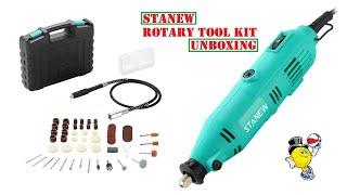 STANEW Rotary Tool Kit with Flex Shaft - 102pcs - Unboxing