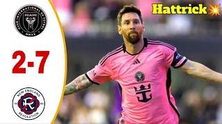 Messi BACK with Hattrick - Inter Miami vs New England 7-2 -Suarez Goals -All Goals & Highlights 2024