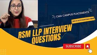 RSM US LLP INTERVIEW QUESTIONS | CMA CAMPUS PLACEMENT INTERVIEW | CMA CA INTERNAL AUDIT INTERVIEW