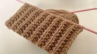 THIS IS THE EASIEST KNITTING STITCH TO MAKE A SCARF, HARNESS AND SWEATER @TricôArtedeAmar