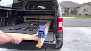 DIY bed slide with Milwaukee PACKOUT  mounting plates. Link the rails in the description