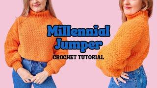 Millennial Jumper Crochet Tutorial | Crochet Turtle Neck Sweater