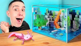 CREATED A PERPETUAL MINECRAFT AQUARIUM IN REAL LIFE! VLOG 24-HOUR CHALLENGE