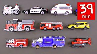 Emergency Vehicles Rescue Trucks for Kids (39 Minutes) - Fire Police Car Ambulance Organic Learning