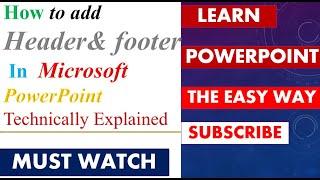 How to add Header & Footer in Microsoft PowerPoint Presentation