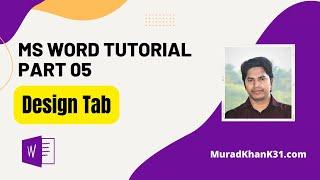 Ms Word Bangla Tutorial - Part 5 - Design Tab