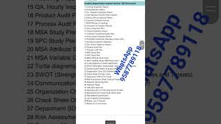 ISO 9001 & IATF 16949 related documents excel sheet & word sheet