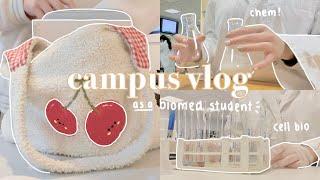 day in my life as a biomed student: cell bio & chem labs | campus vlog