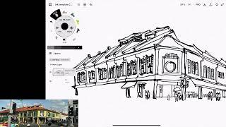 Line art urban sketch at East Coast Joo Chiat Rd (tutorial)