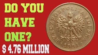 Top MOST VALUABLE RARE 1991 Poland 2 Groszy Coin History Design $ 4.67 Million big money#coin#money