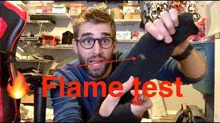  FLAME & CUT TEST: Passed! Kevlar wrist arm flame guard - Review and Puncture Test