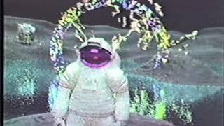 Astronaut Space Rays Moon - BAD TRACKING VHS GLITCH EFFECT Royalty Free Stock Footage- VidTii FSF