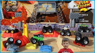 Monster Truck  Monday 4 Mystery Surprise  Mini Showdown Stadium Backyard Fun