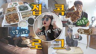 [vlog] 게으른 사람이 부지런히 찍은 집콕로그 (강쥐 더빙 Ver.) l 쌈밥, 만두, 크로플, 엥시리 영상 보기, LED 하트 목걸이 만들기,  과학실험까지...