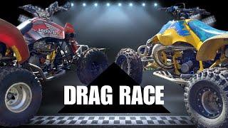 2 Stroke VS 4 Stroke! Drag Race Suzuki LT250R VS Honda TRX426EX