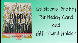 Quick But Pretty Birthday Card and Gift Card Holder