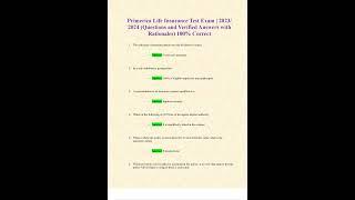 PRIMERICA LIFE INSURANCE TEST EXAM 2025 QUESTIONS AND VERIFIED ANSWERS 100% CORRECT