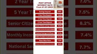 லாபம் தரும் தபால் துறை சேமிப்பு திட்டங்கள் 2023 | வட்டி விகிதம் | #postoffice  #interestrates