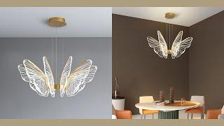 Aeyee Butterfly Chandelier, Modern LED Pendant Light, Dimmable Hanging Light for Dining Room Bedroom