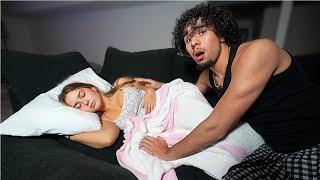 SLEEPING ON THE COUCH TO SEE HOW MY BOYFRIEND REACTS