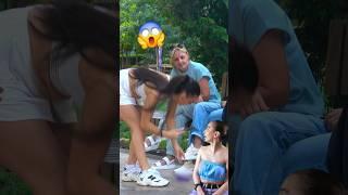 What Did She Drop?! Unexpected Reaction!! #prank #shorts #funny