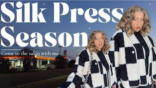 my first professional silk press | salon & maintenance | vlogmas ep. 2 | GOLDYNAPS