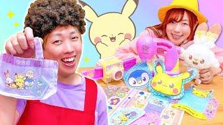 ママと一緒にDIY ポケピースのトートバックをお母さんと作ろう！ポケるんファミリーの手作りカバンでおままごと【寸劇】