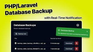 One-Click Database Backups in PHP: Using Laravel Queue Jobs & Real-Time Notifications