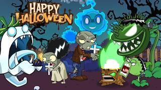 Funny moments of Plants vs Zombies on Halloween - What happens when Zombies are afraid of ghosts