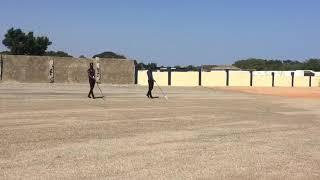 Drum Major Laud rehearsing with Papa on slow march exercises @ de Police depot - Accra